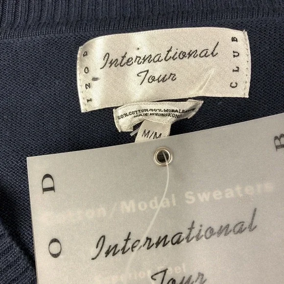 NWT Lot Of 2 Men's Sweater IZOD (blue, Black)V-Neck Pullover Size M. H2O Logo - Picture 3 of 16